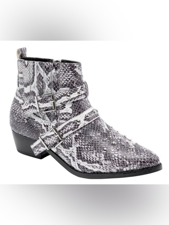JANE AND THE SHOE Shoes - NIB [JANE AND THE SHOE] Cindy Snakeskin Pointed Ankle Booties Women's Sz 6.5